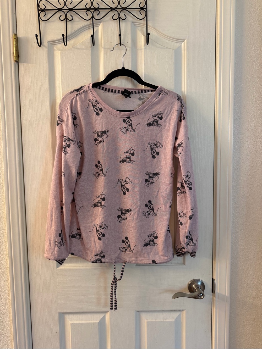 Disney Pink and Black Women's Top - Logo Tag